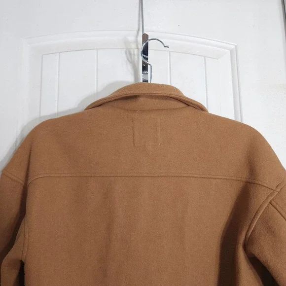 Avec Les Filles Womens Shacket Camel Brown Tan Relaxed Cozy Knit Shirt Jacket S - Picture 12 of 13